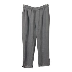 Flax Pants Women’s Medium Blue Linen Pull On Boho Lagenlook